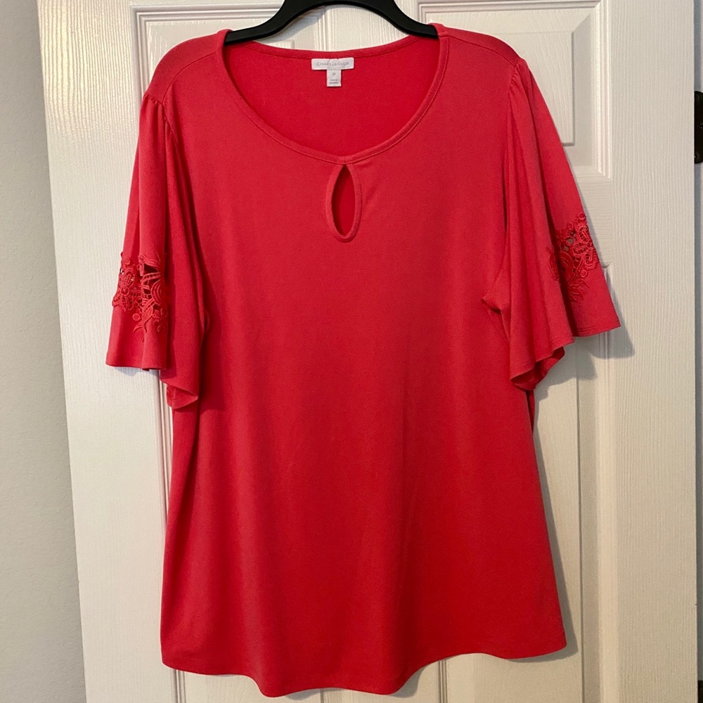 Coral colored top by Charter Club size 2X